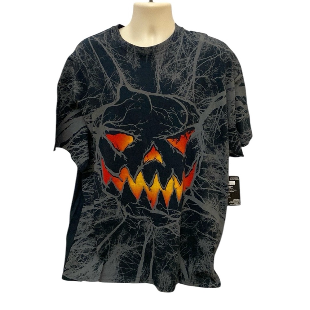NWT Halloween Men’s Grey Evil Pumpkin T-Shirt XXL